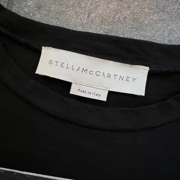 NWOT COTTON SILK Stella McCartney Greetings black tee grunge T-shirt 44 8 10 M - Picture 5 of 10